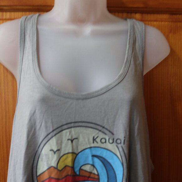 Cariloha Kauai Gray Hawaii Graphic Tank Top XL - Picture 2 of 8